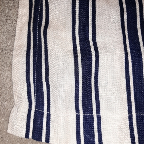 J.O.A. Taupe Navy Striped Swing Halter Tank Split Sides Cut Out Back - Picture 4 of 13